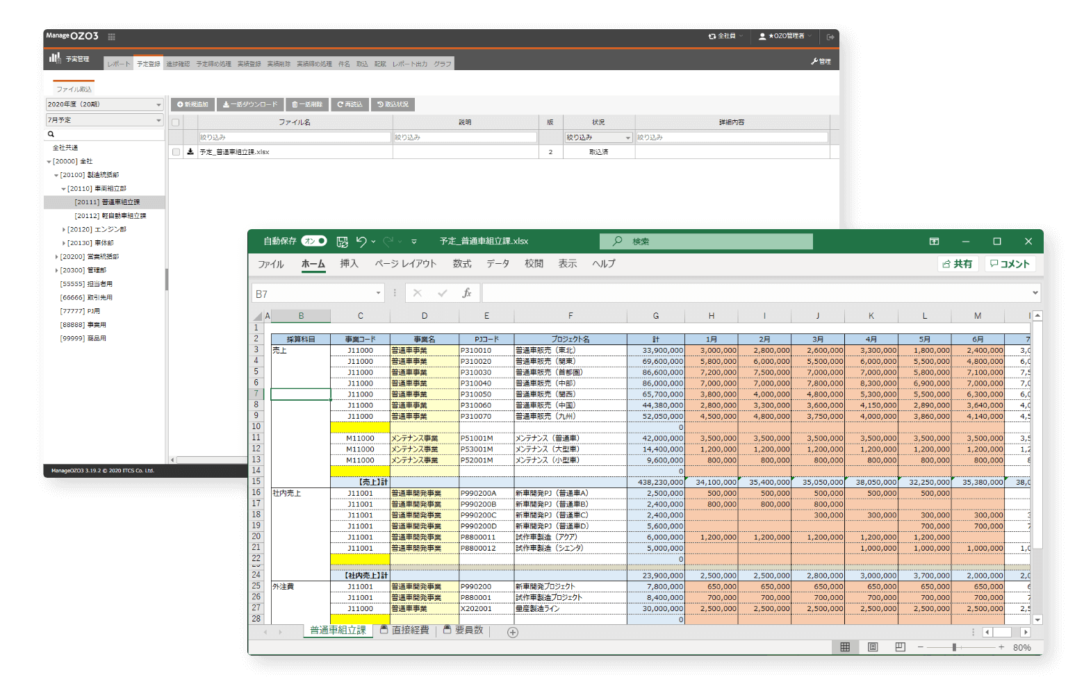 Excelで予算編成のイメージ画像